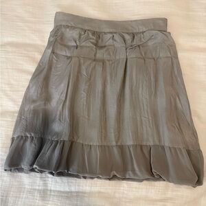 Eileen Fisher Gray Silk Mini Skirt